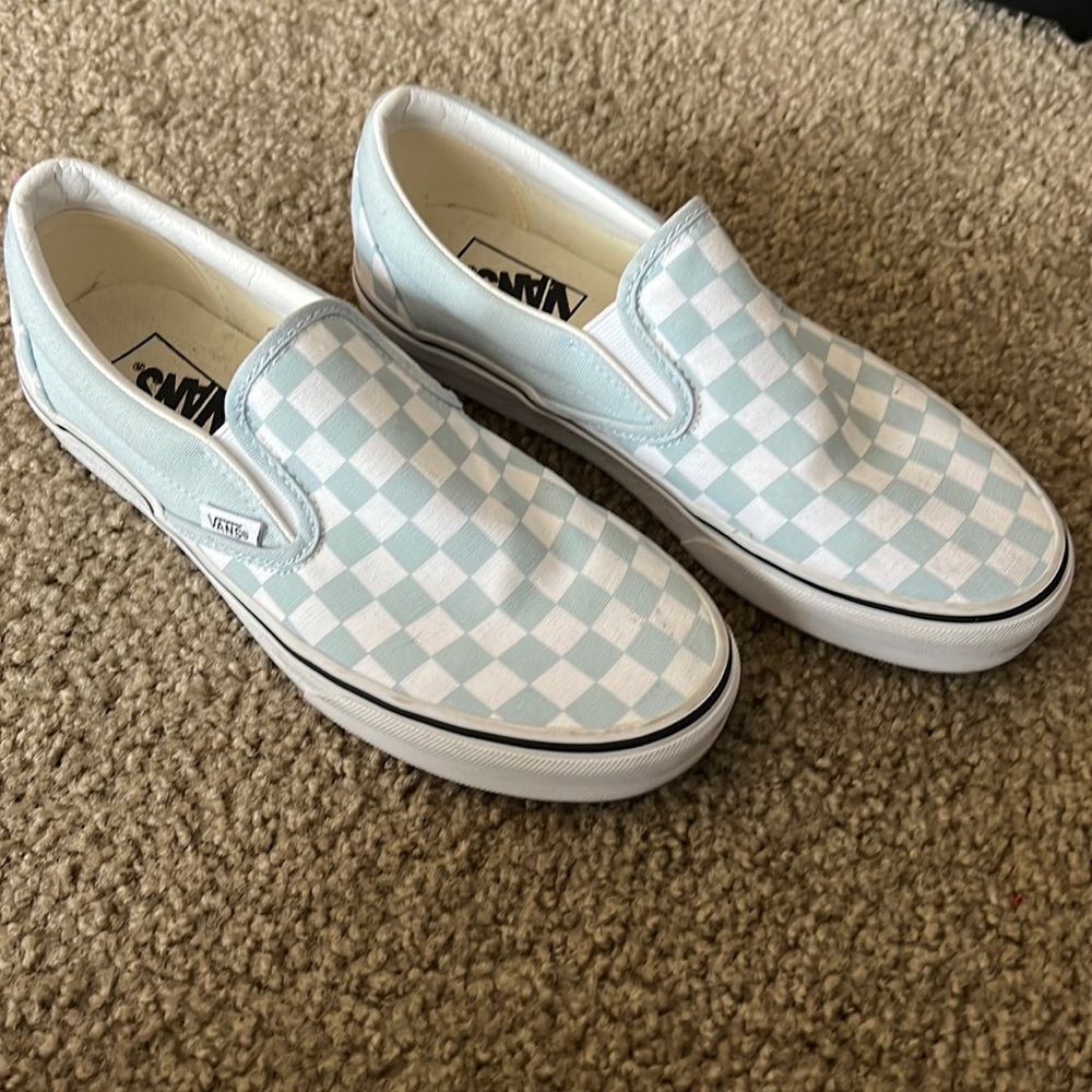 VANS Checkerboard Slip-Ons- worn once!